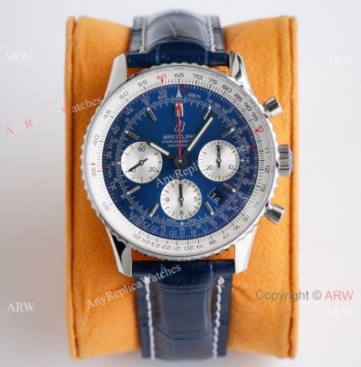 Super Clone Breitling Navitimer Blue Face Watch 7750 Movement